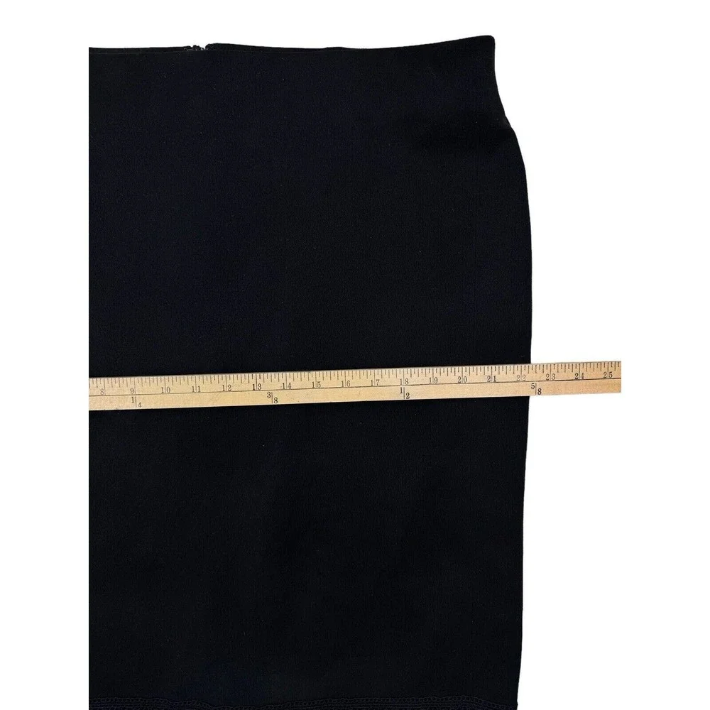 Lane Bryant Women size 20 Black Pencil‎ cut Suede Skirts Lace Crochet Hem Trim
